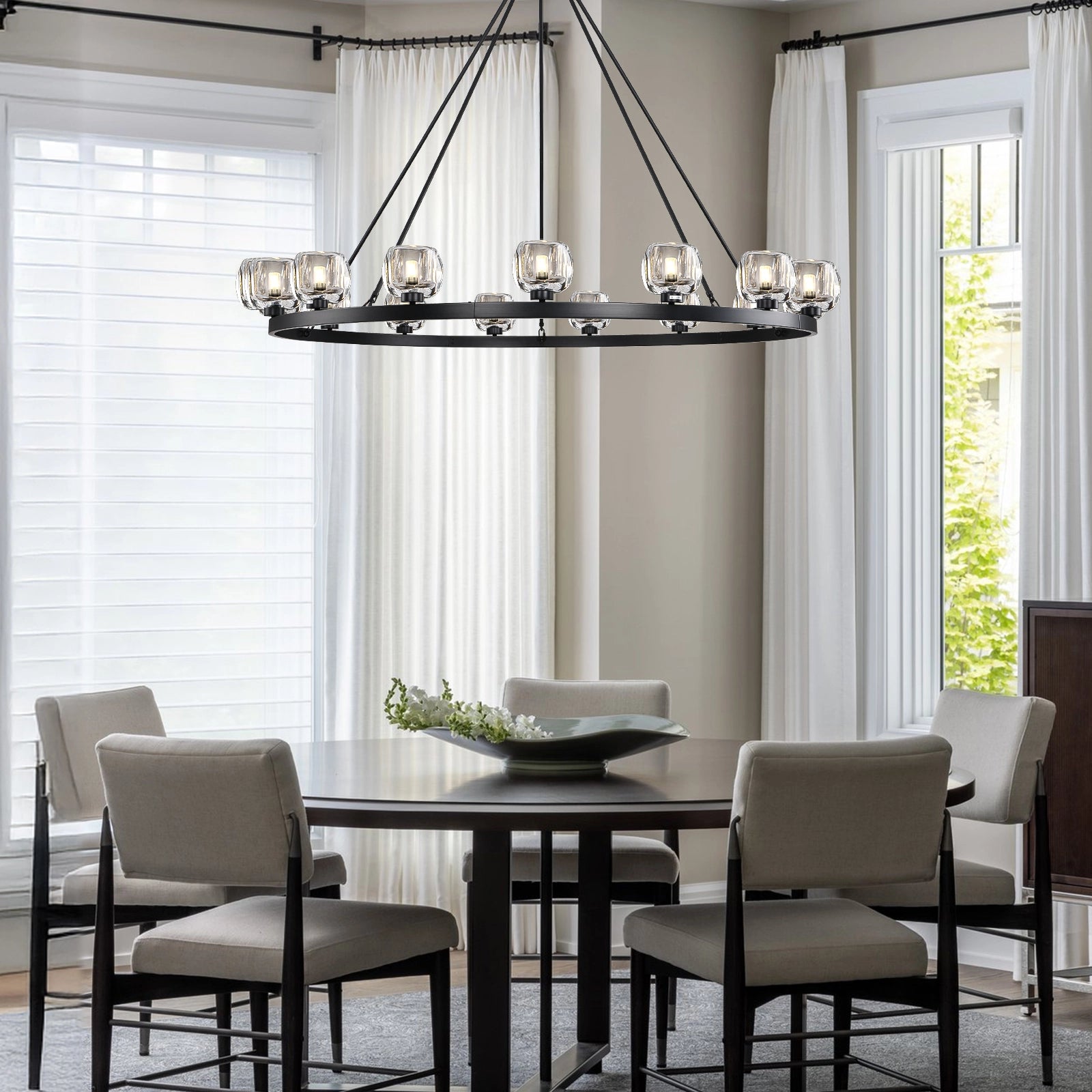 Vellum Round Chandelier 150cm D