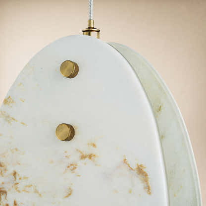 Pietra Marble Oval Pendant Light 5.9"D