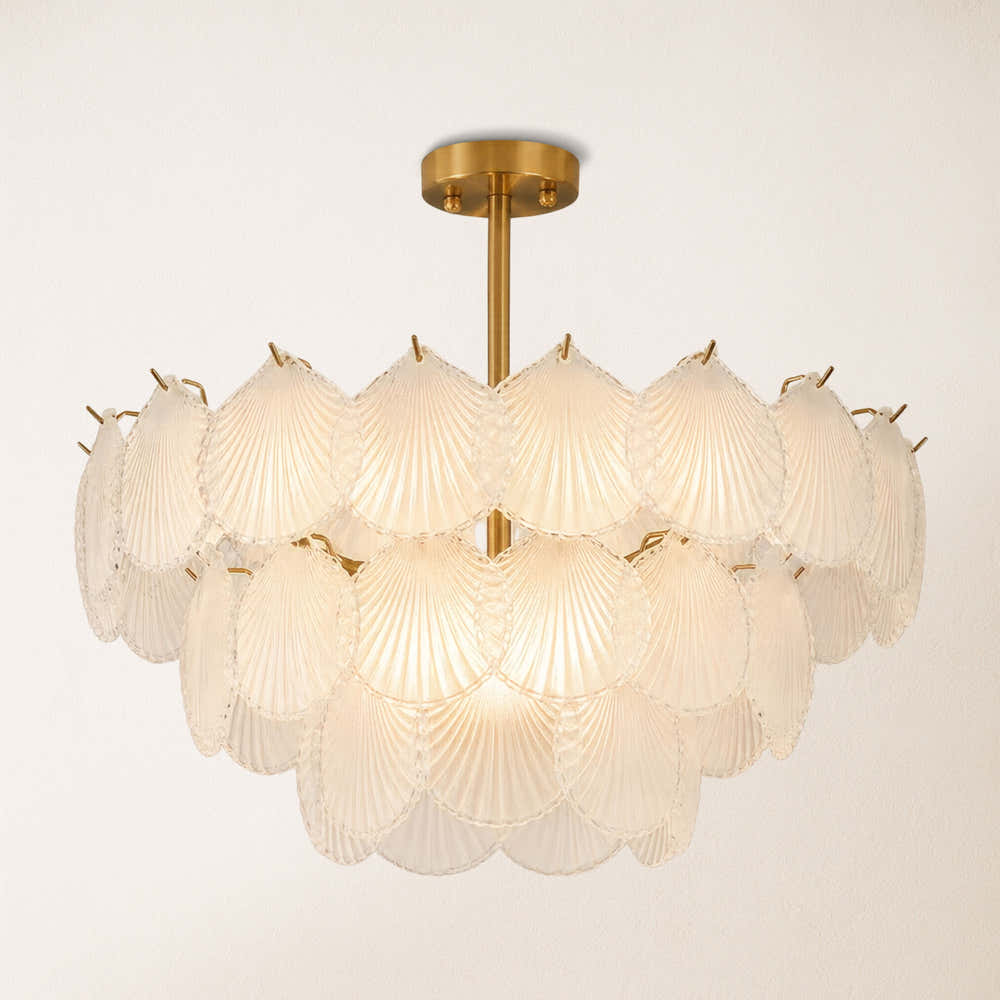 Marivelle Luxury Shell Glass Chandelier