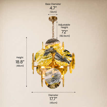 Pietra Green Marble Pendant 17.7"D