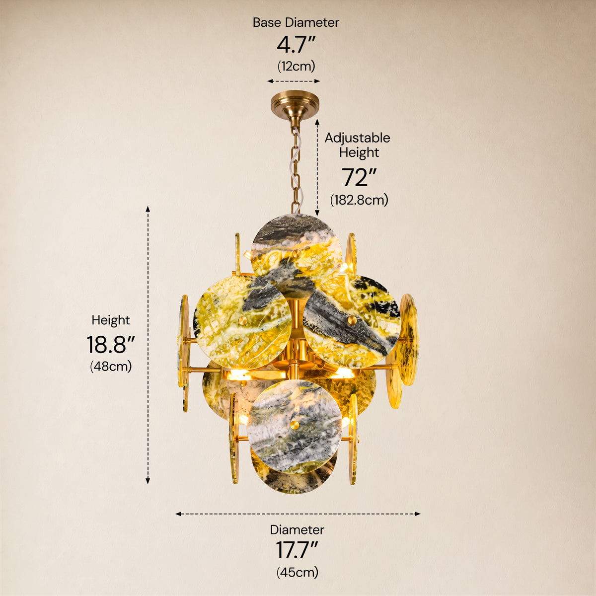 Pietra Green Marble Pendant 17.7"D