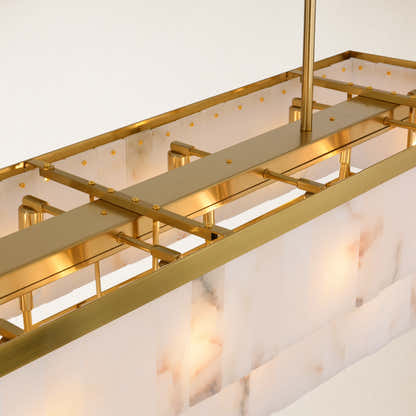Solmare Alabaster Rectangular Chandelier 55"W