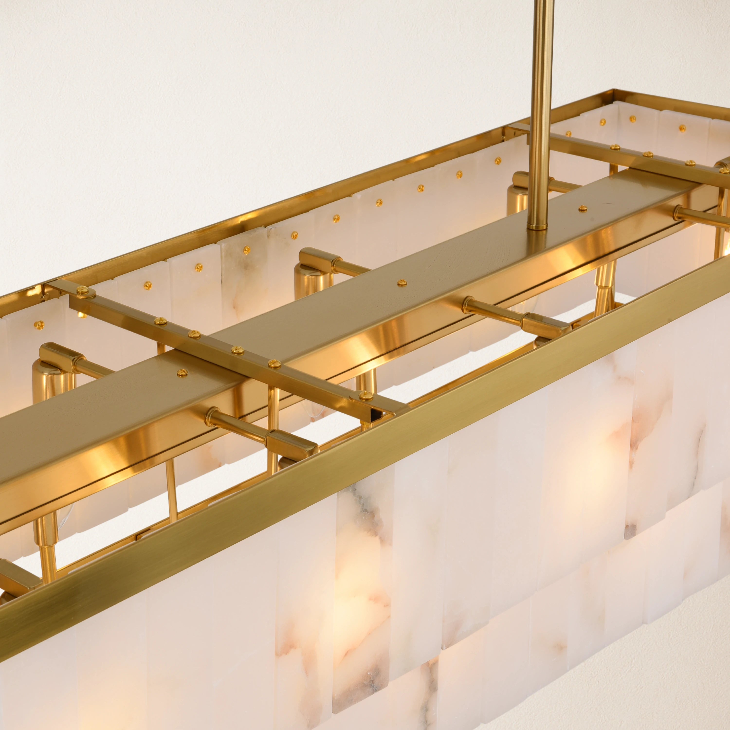 Solmare Alabaster Rectangular Chandelier 138cm