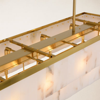Solmare Alabaster Rectangular Chandelier 138cm