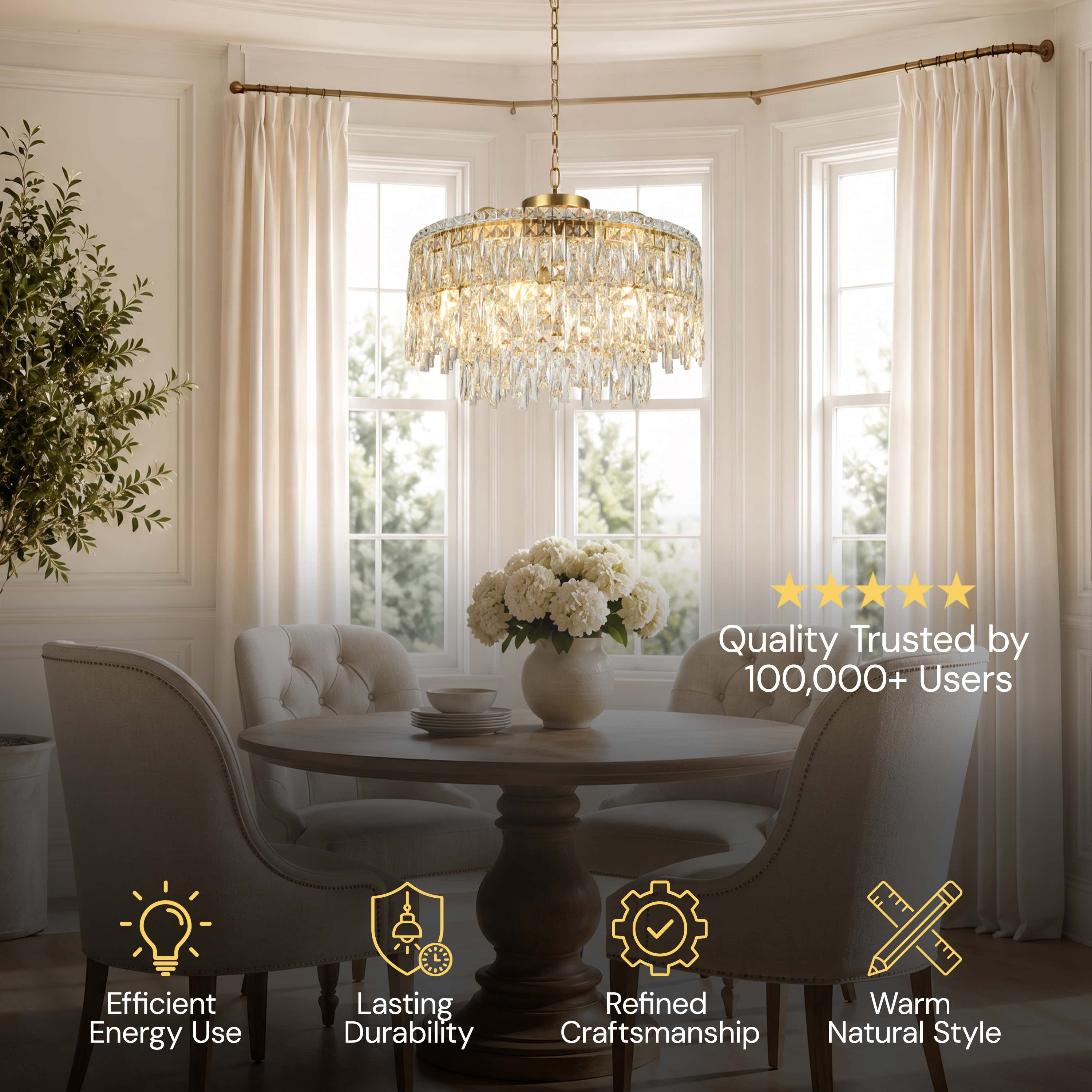 Lucentra Crystal Round Chandelier 24"W