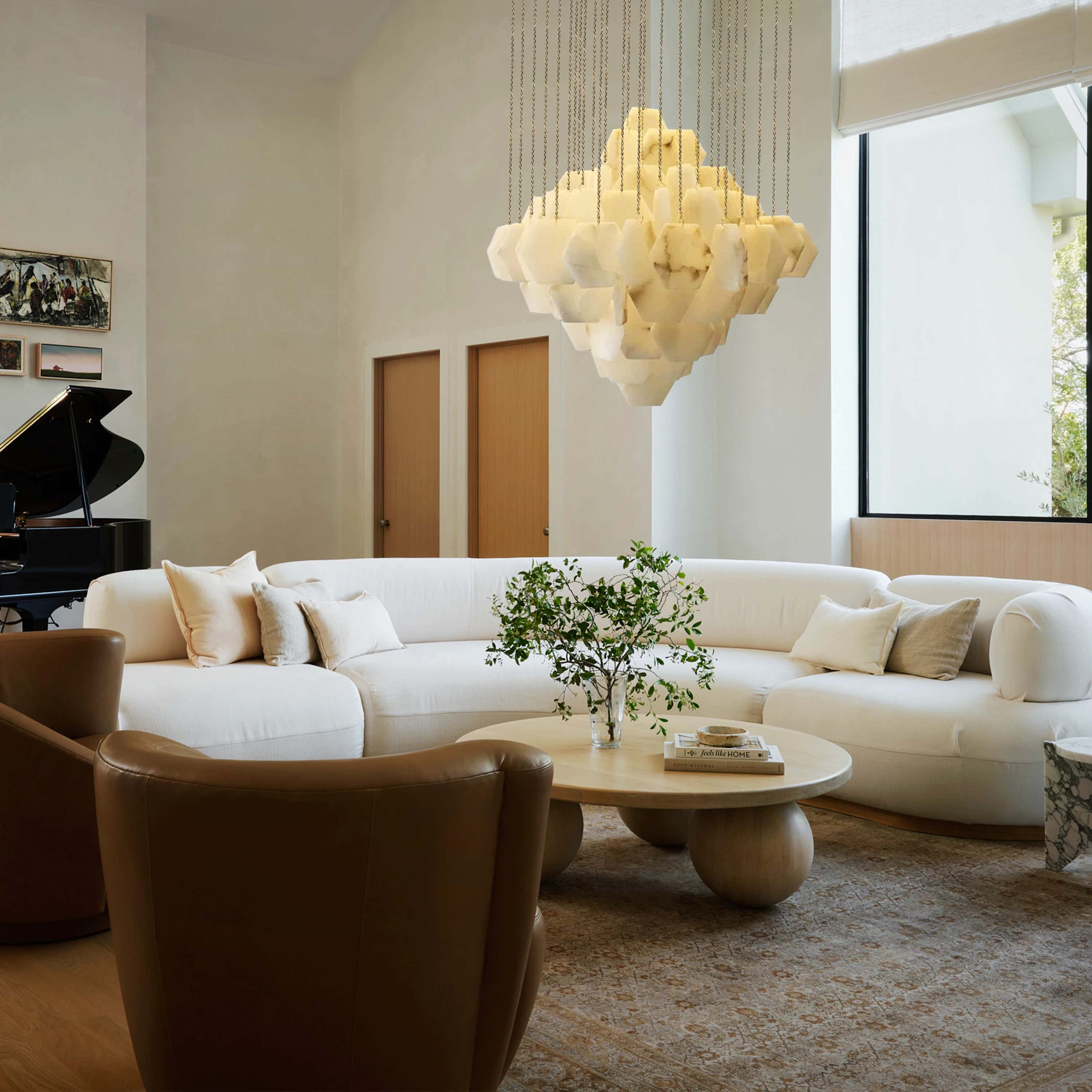 Talan Multi-layer Irregular Alabaster Chandelier 31.5"D#Finish_Gold