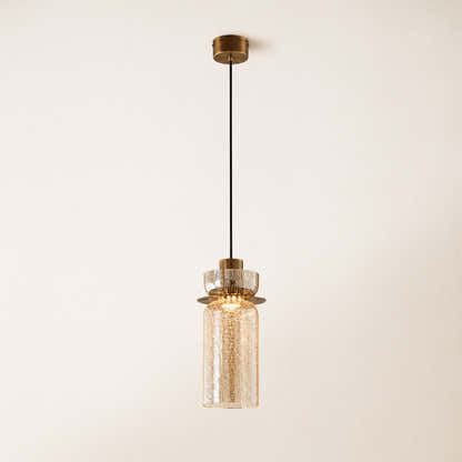 Zendria Crackle Glass Pendant Light