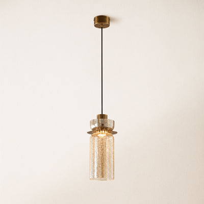 Zendria Crackle Glass Pendant Light
