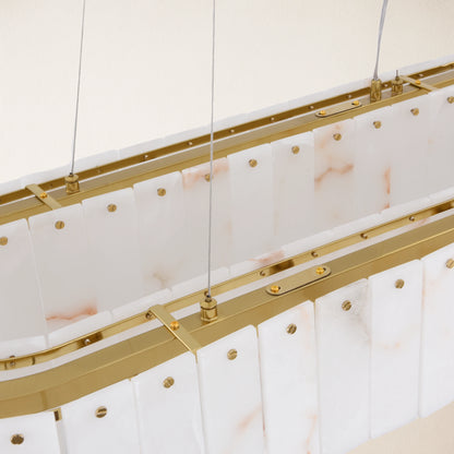 Sawyer Alabaster Rectangle Chandelier 102cm L