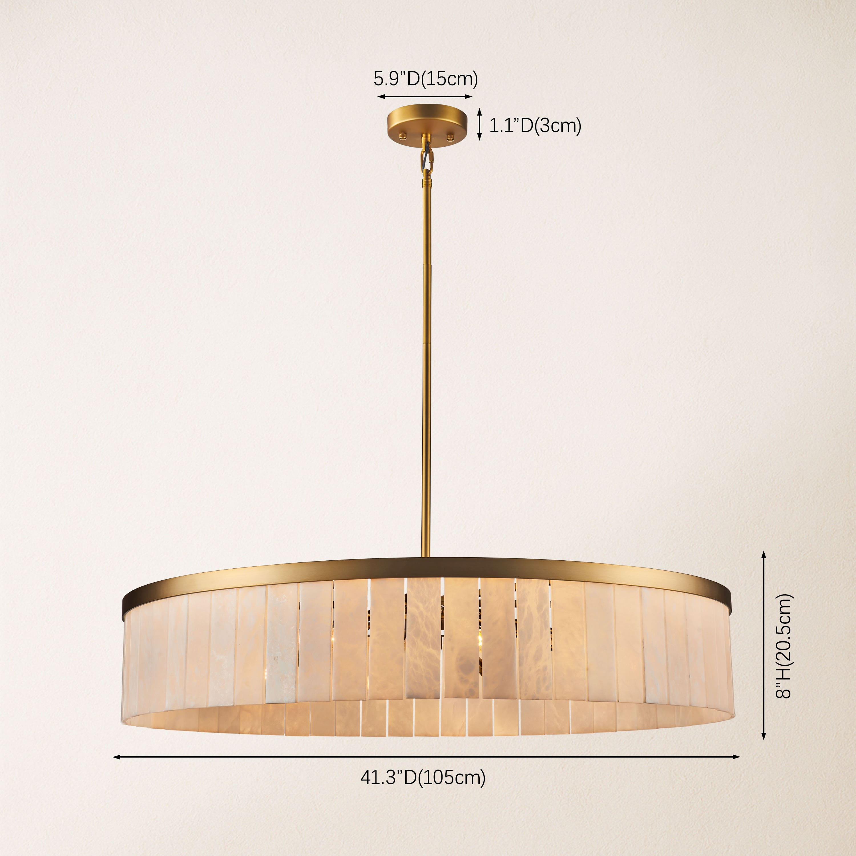 Janina Alabaster Round Chandelier 105cm D