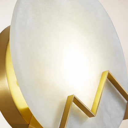 M Letter Alabaster Dish Wall Sconce 20cm D