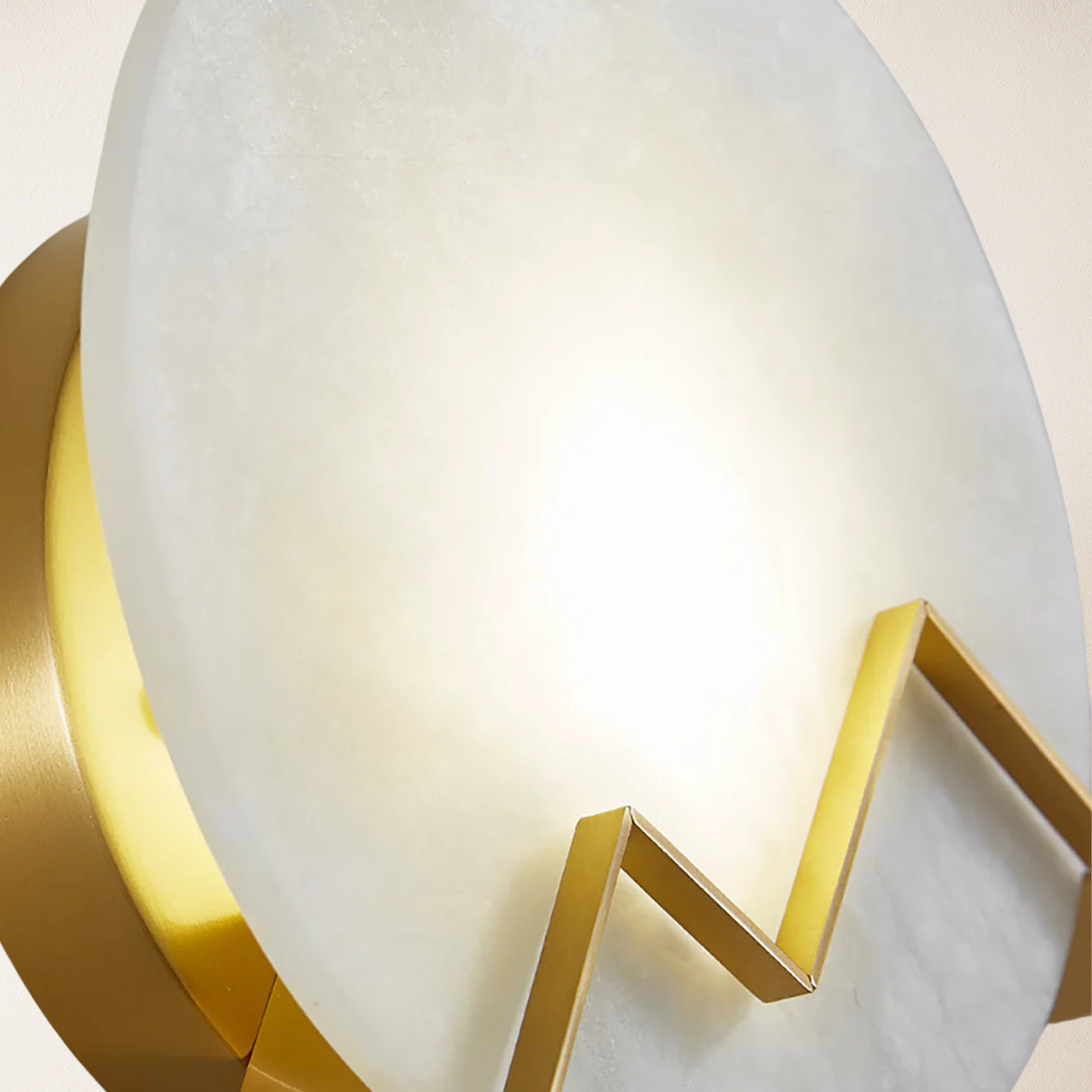 M Letter Alabaster Dish Wall Sconce 20cm D