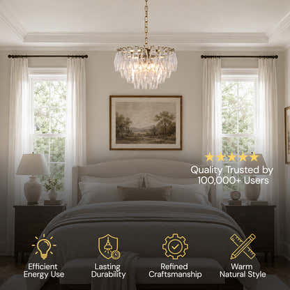 Celestial Drop Glass Round Chandelier 11.8"D