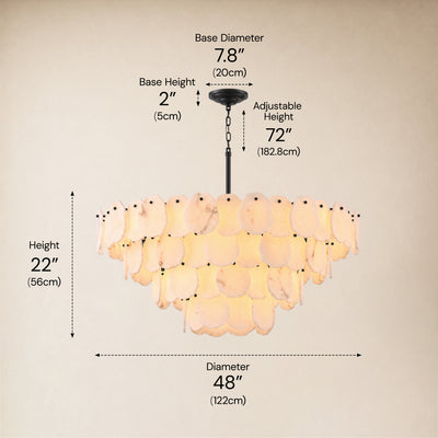 Moira Alabaster Multi-Tier Round Chandelier 48"D