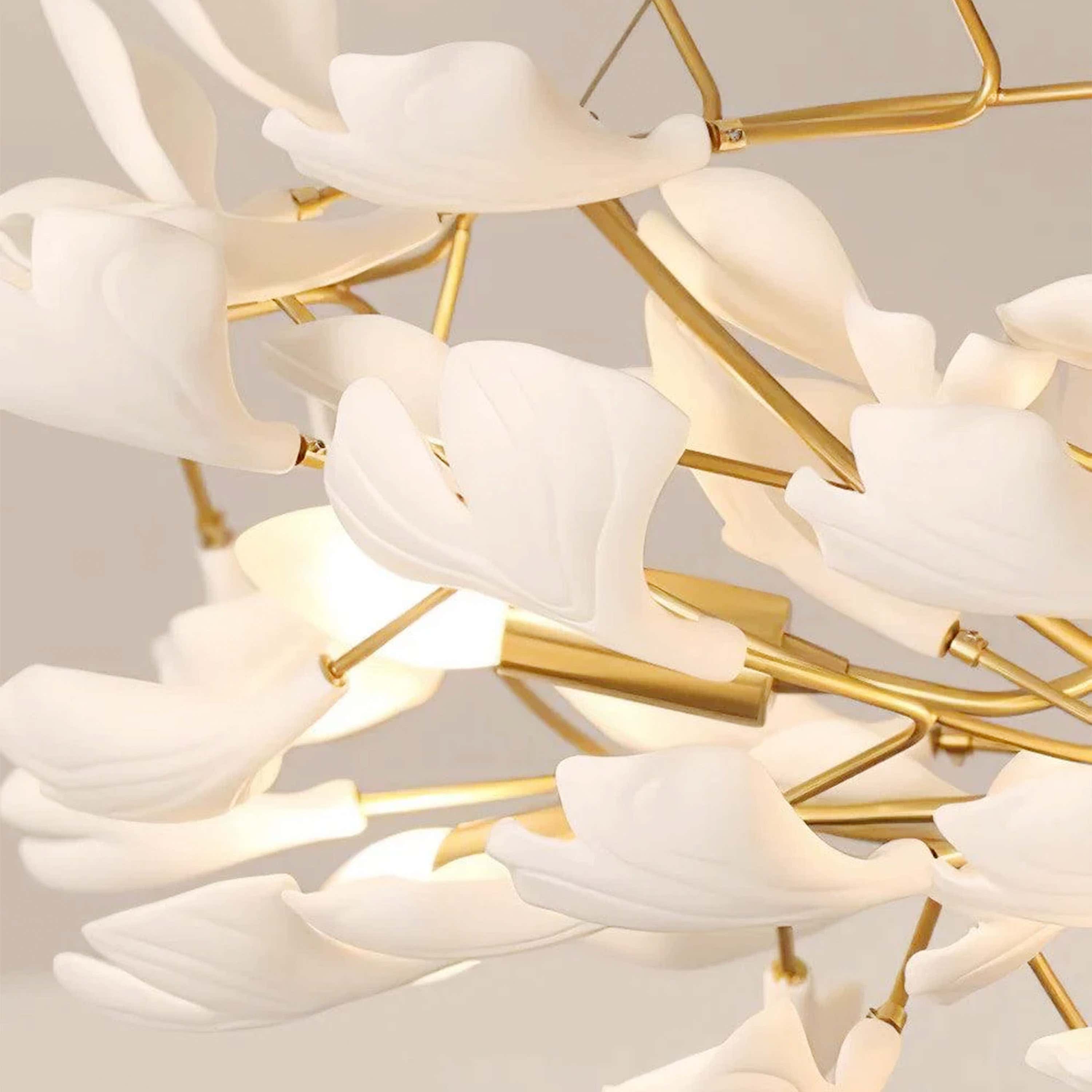 Twilight Branches Ceramic Ginkgo Chandelier 72cm D