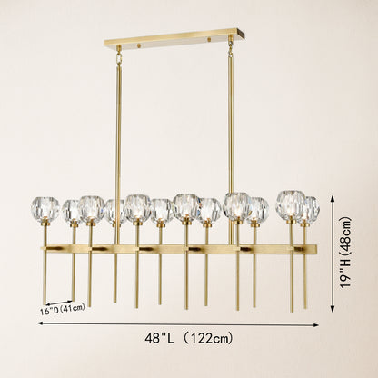 Parisian Crystal Double Linear Chandelier 122 cm L