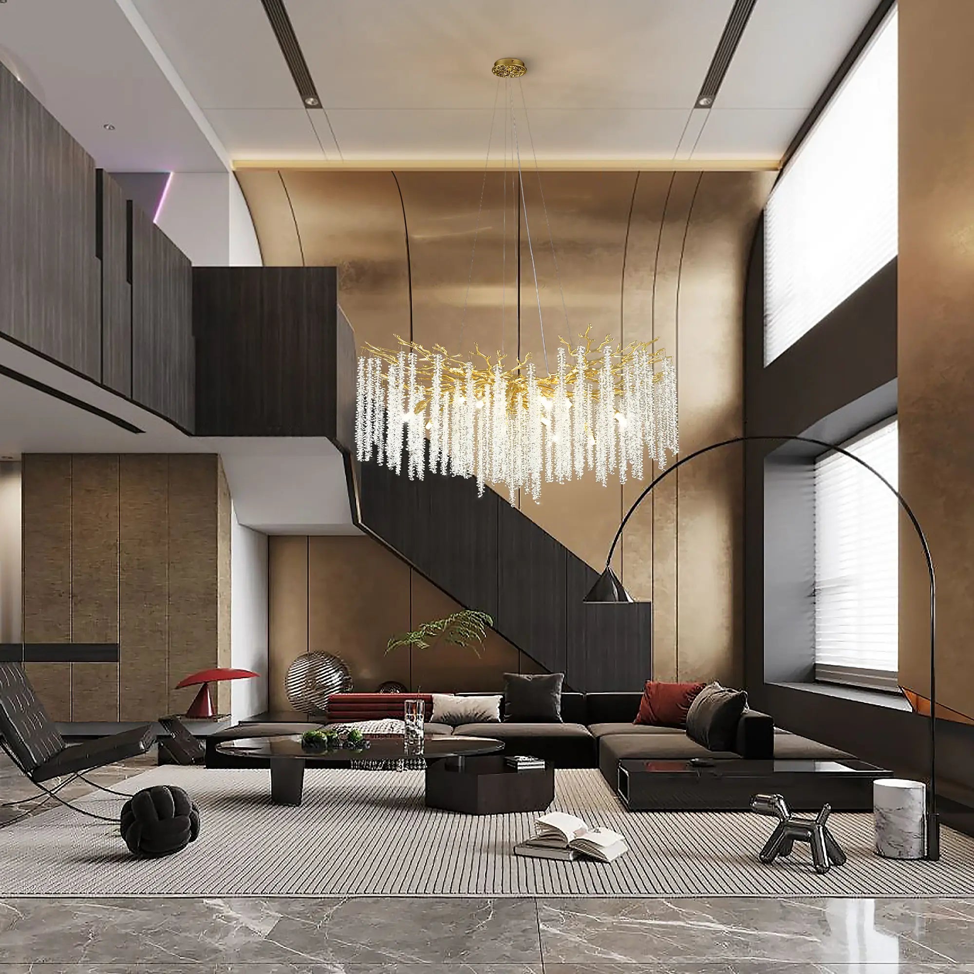 Snow Tree Branch Crystal Chandelier 102cm D