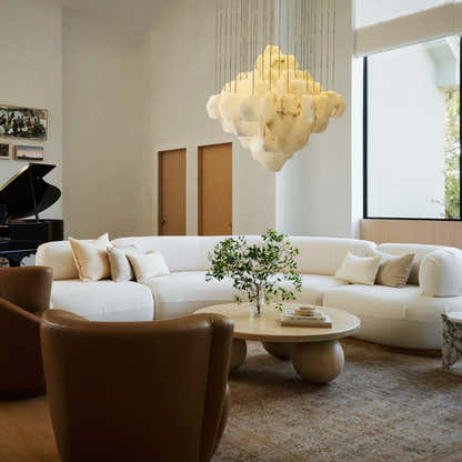 Talan Multi-layer Irregular Alabaster Chandelier 39"D#Finish_Gold