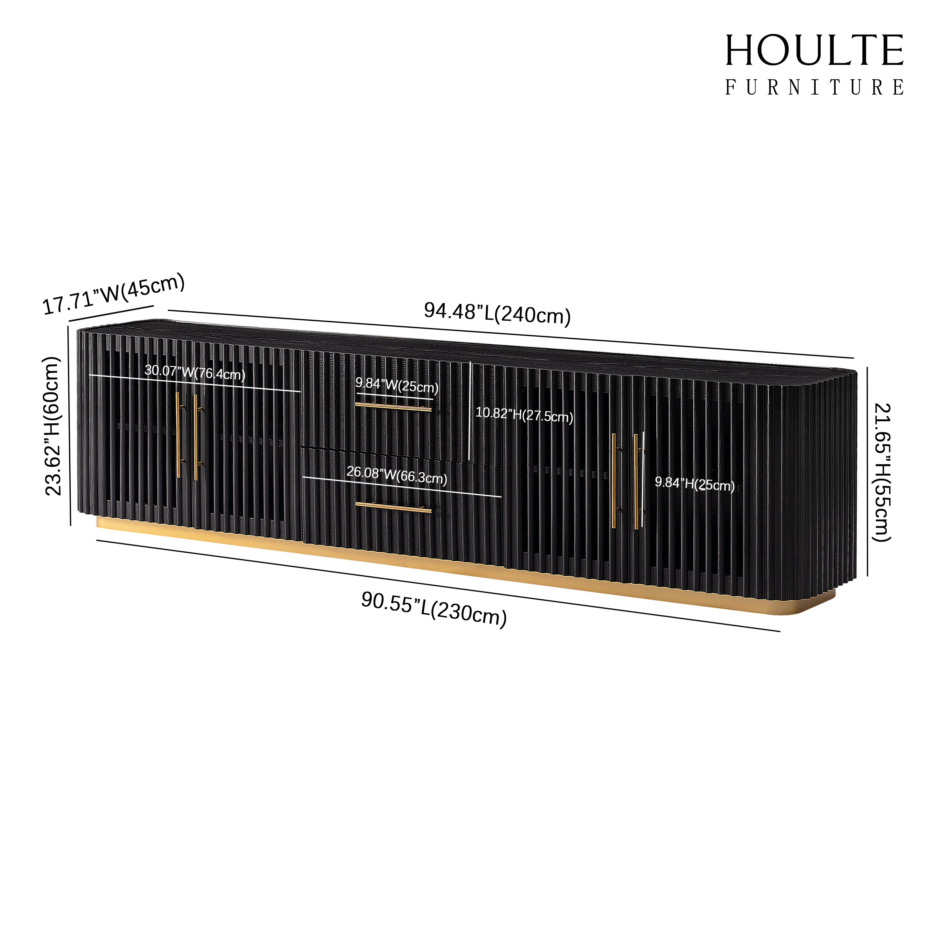 Holton Oak Media Console 240cm W