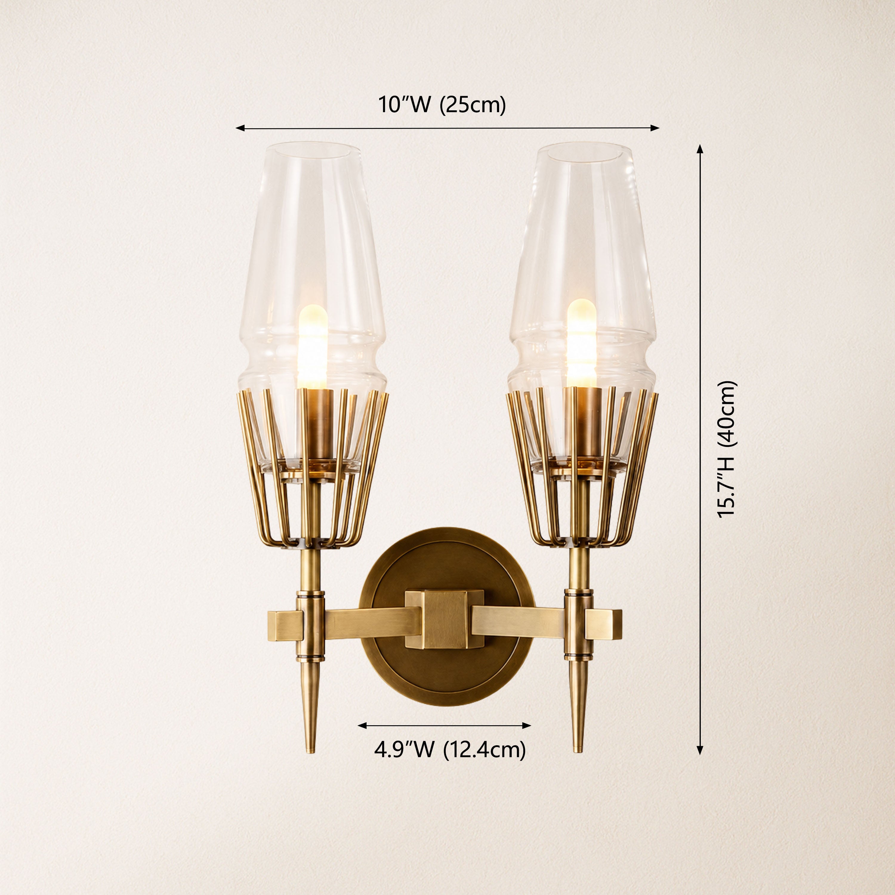 Astoria Glass 2 Light Wall Sconce