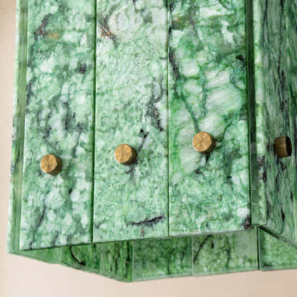 Pietra Green Marble Box Pendant 6.6"W