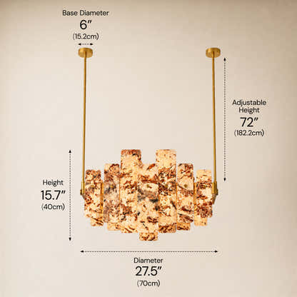 Pietra Amber Marble Panel Chandelier 27.5"W