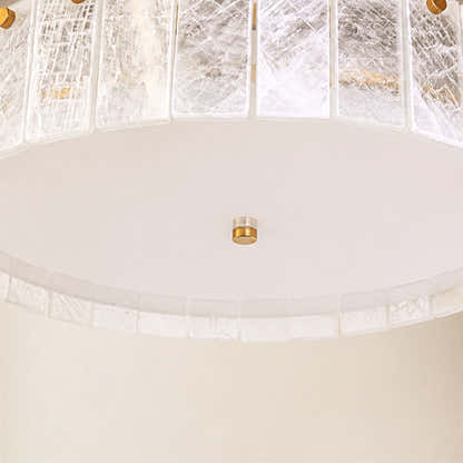 Pietra Crystal Stone Round Pendant 11.8"D