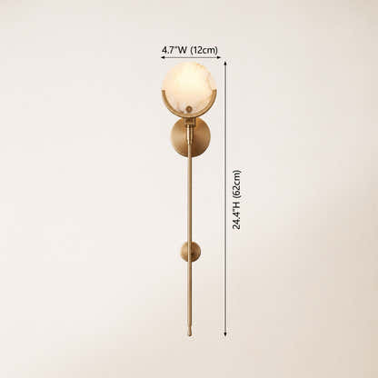 Alabaster Ava Brass Wall Lamp