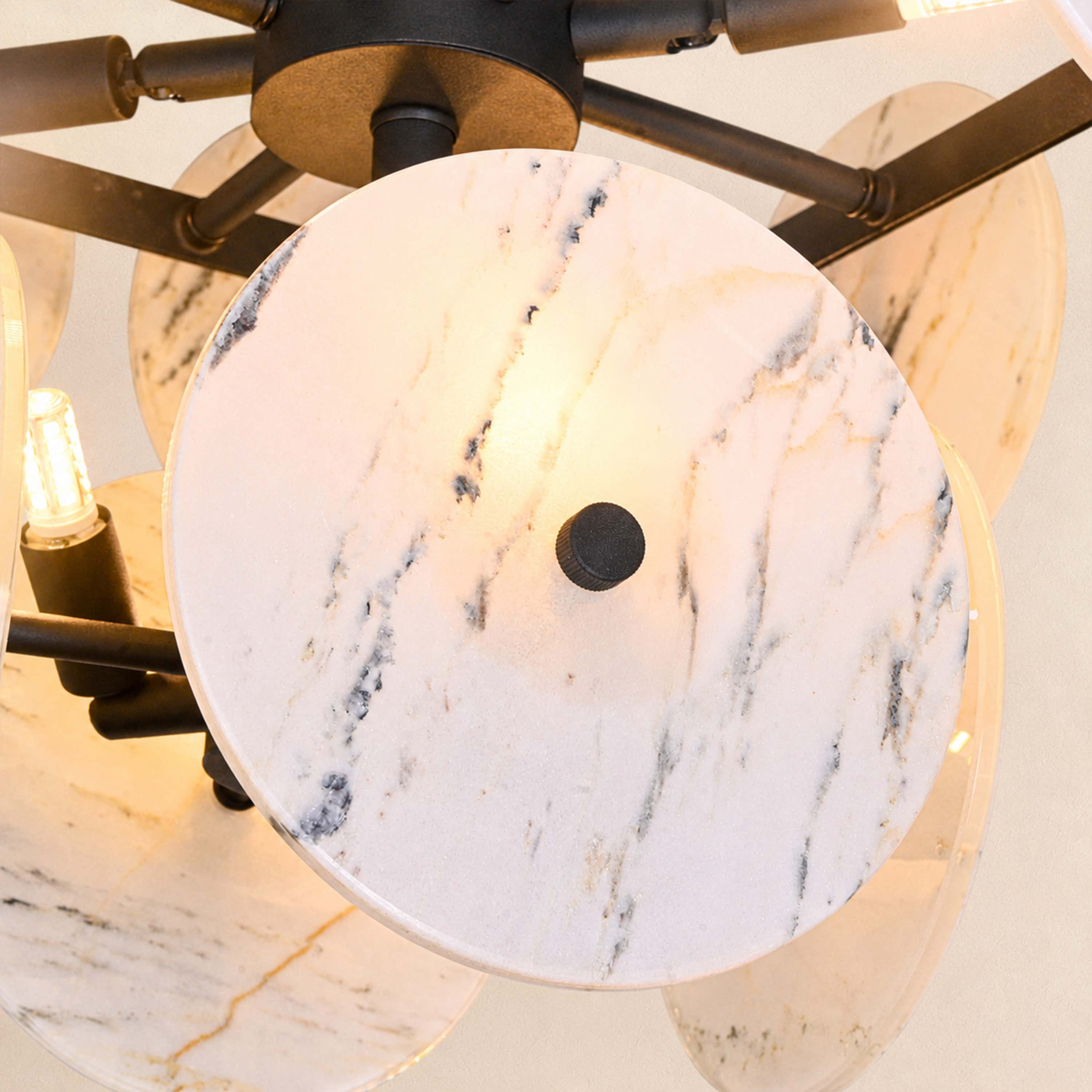 Pietra White Marble Pendant 17.7"D