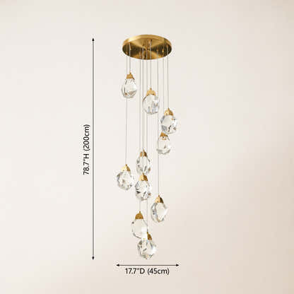 Aurelium Crystal Staircase Round Chandelier