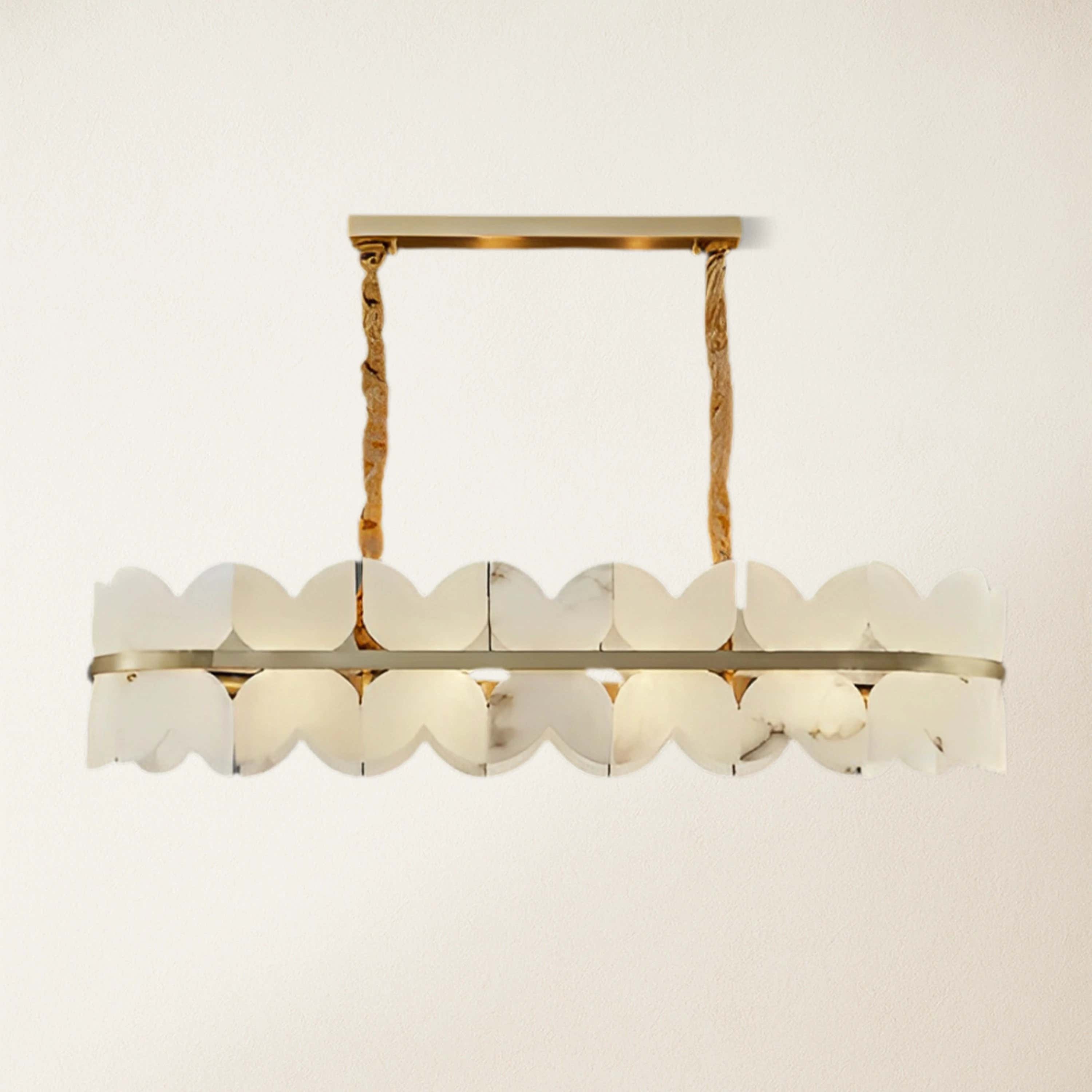 Cloudscape Alabaster Single-Tier Brass Chandelier 100cm W