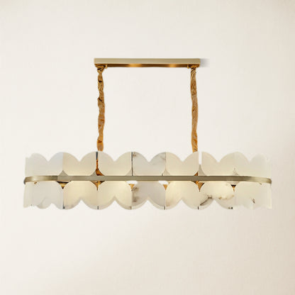 Cloudscape Alabaster Single-Tier Brass Chandelier 100cm W