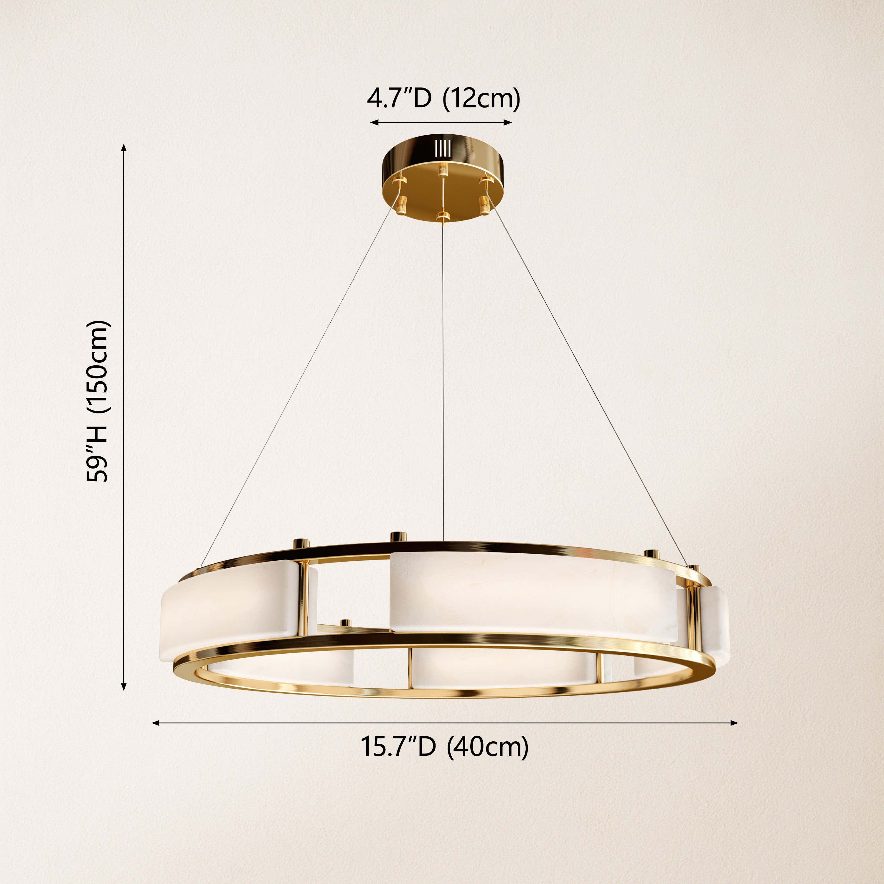 Serenique Qatar Alabaster Round Chandelier