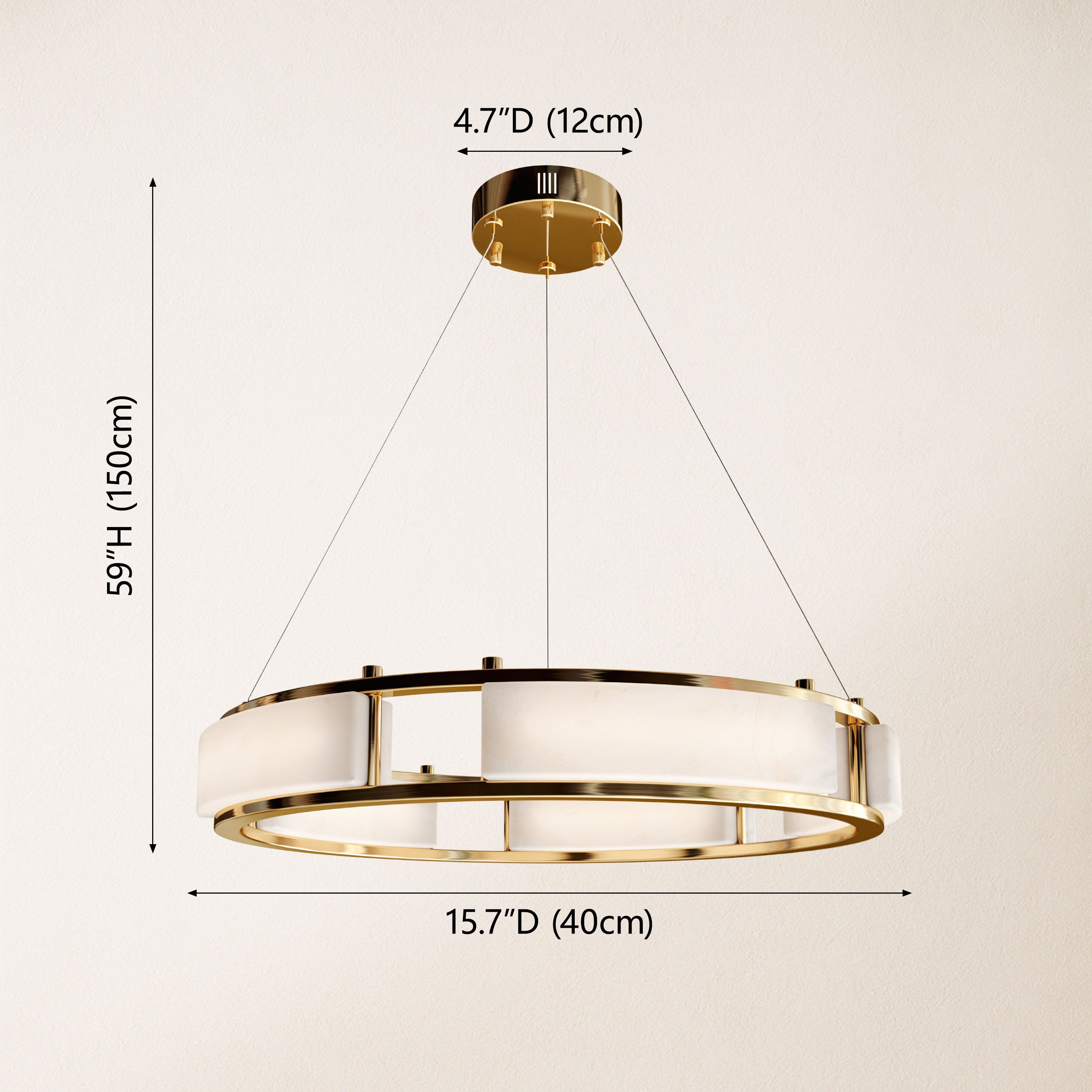 Serenique Qatar Alabaster Round Chandelier