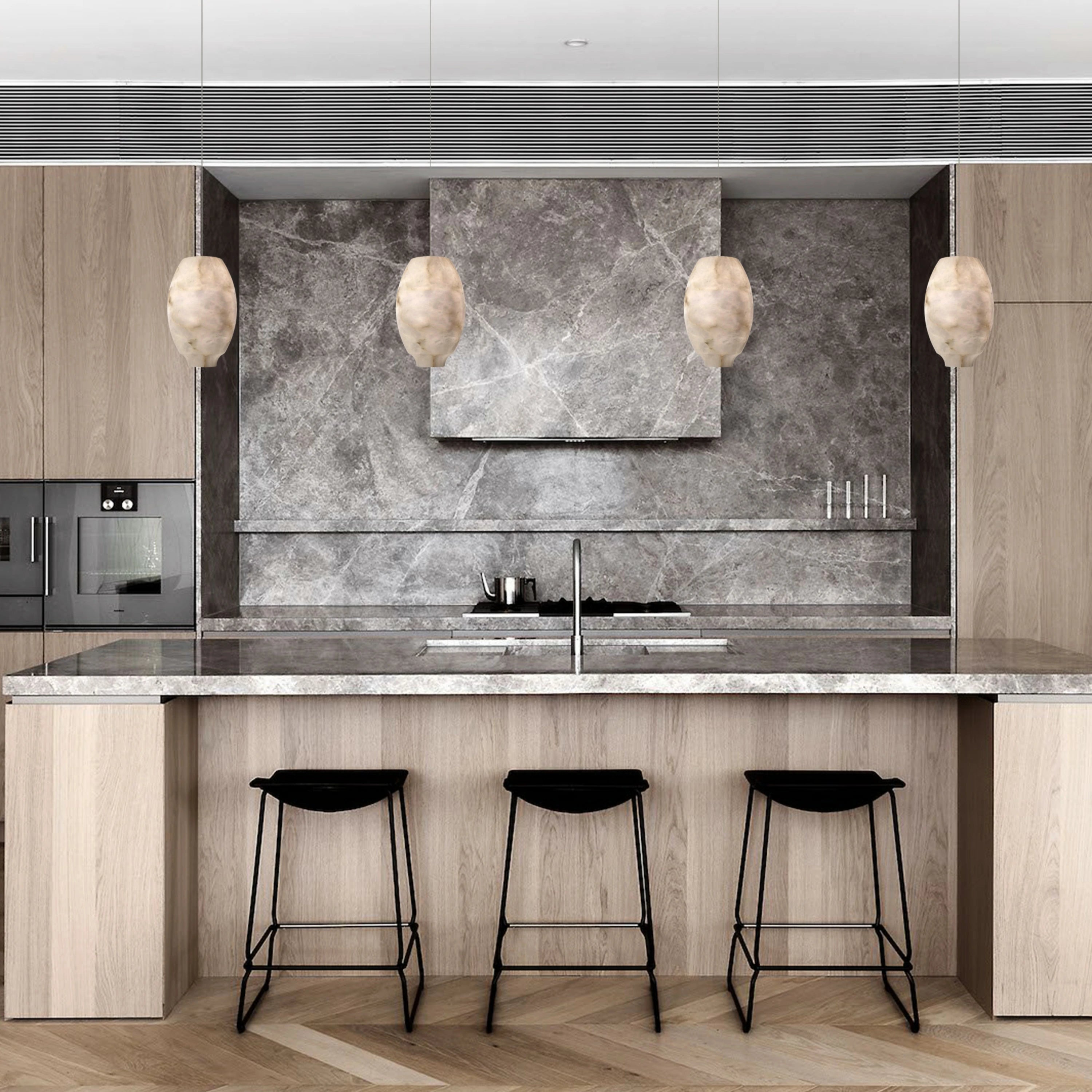 Dadaly Alabaster Lantern Small Art Round Pendant 20cm W