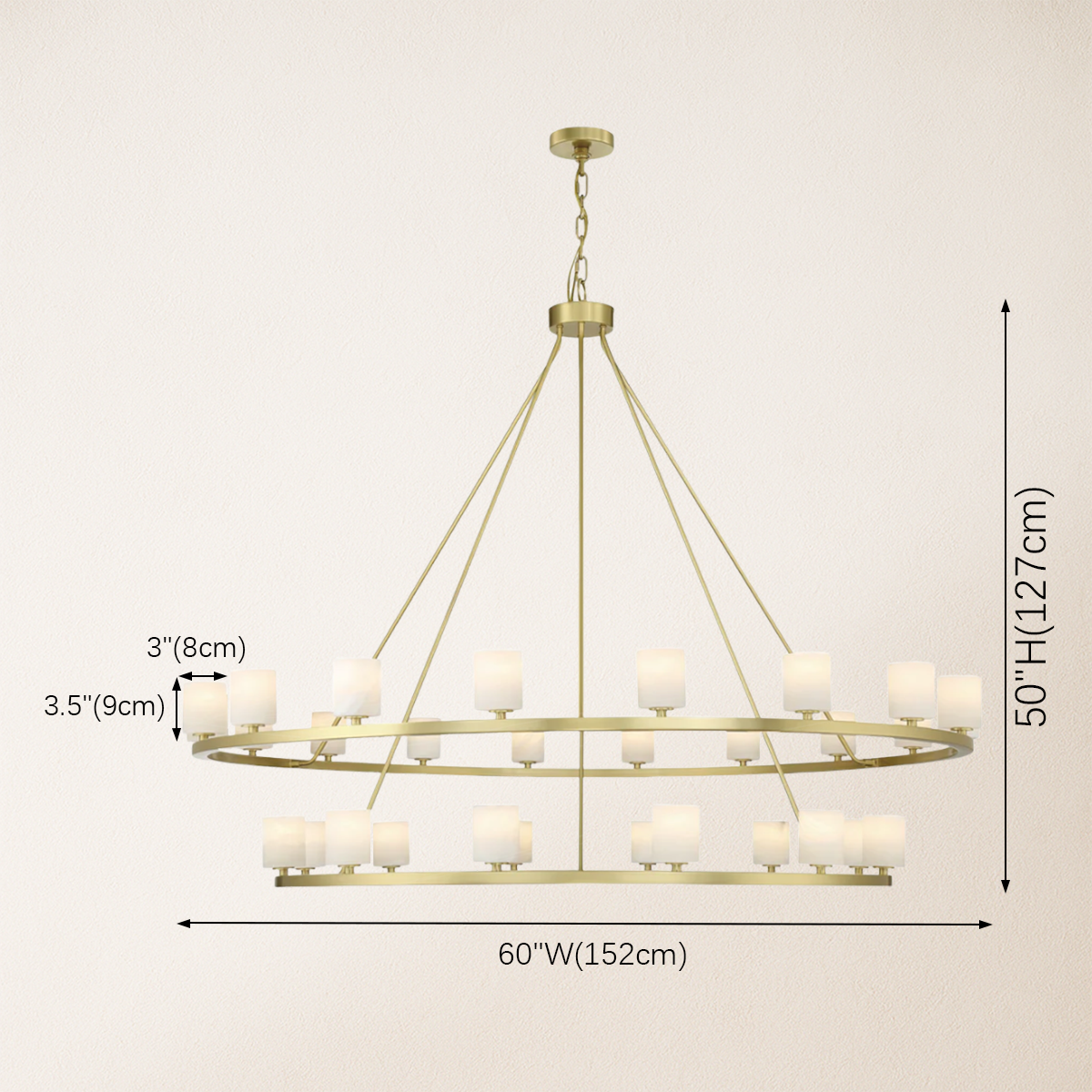 Aragon Tiered Alabaster Chandelier 150 cm W
