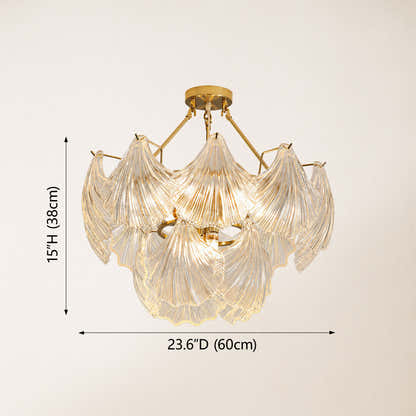 Marivelle Shell Glass Round Chandelier