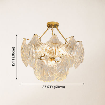 Marivelle Shell Glass Round Chandelier