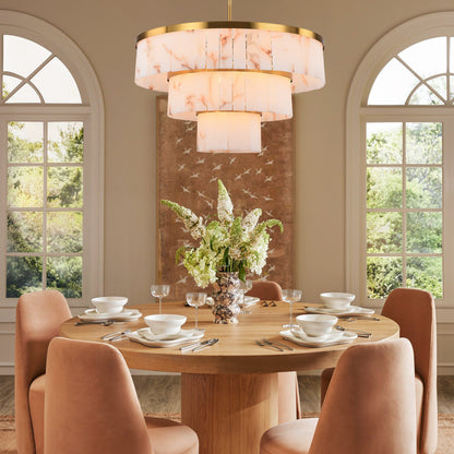 Solmare Alabaster Round Chandelier 86cm