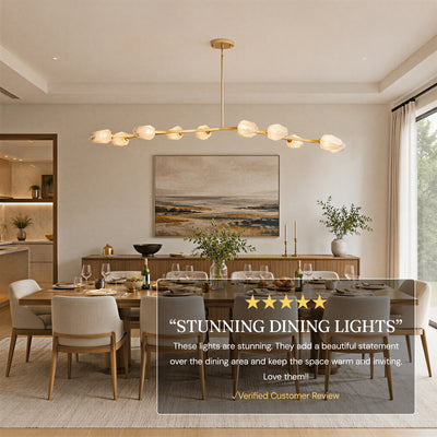 Solenne Cloud Glass Linear Chandelier 70"W