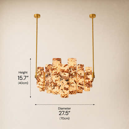 Pietra Amber Marble Panel Chandelier 27.5"W