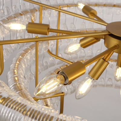 Ondalia Tiered Glass Round Chandelier 36"D