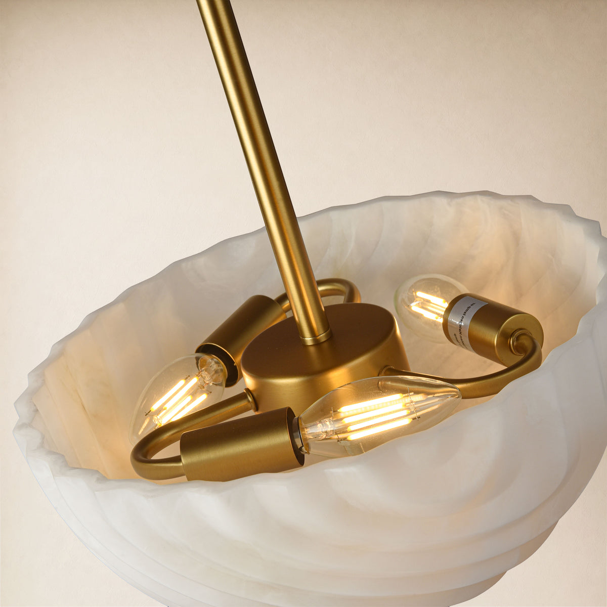 Nyrelle Resin Fluted Bowl Pendant Light 11.8"D