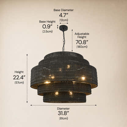 Cavana Rattan Round Chandelier 32"D