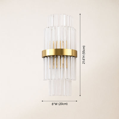 Oryana Crystal Icicle 2-Tier Wall Sconce 7.9"