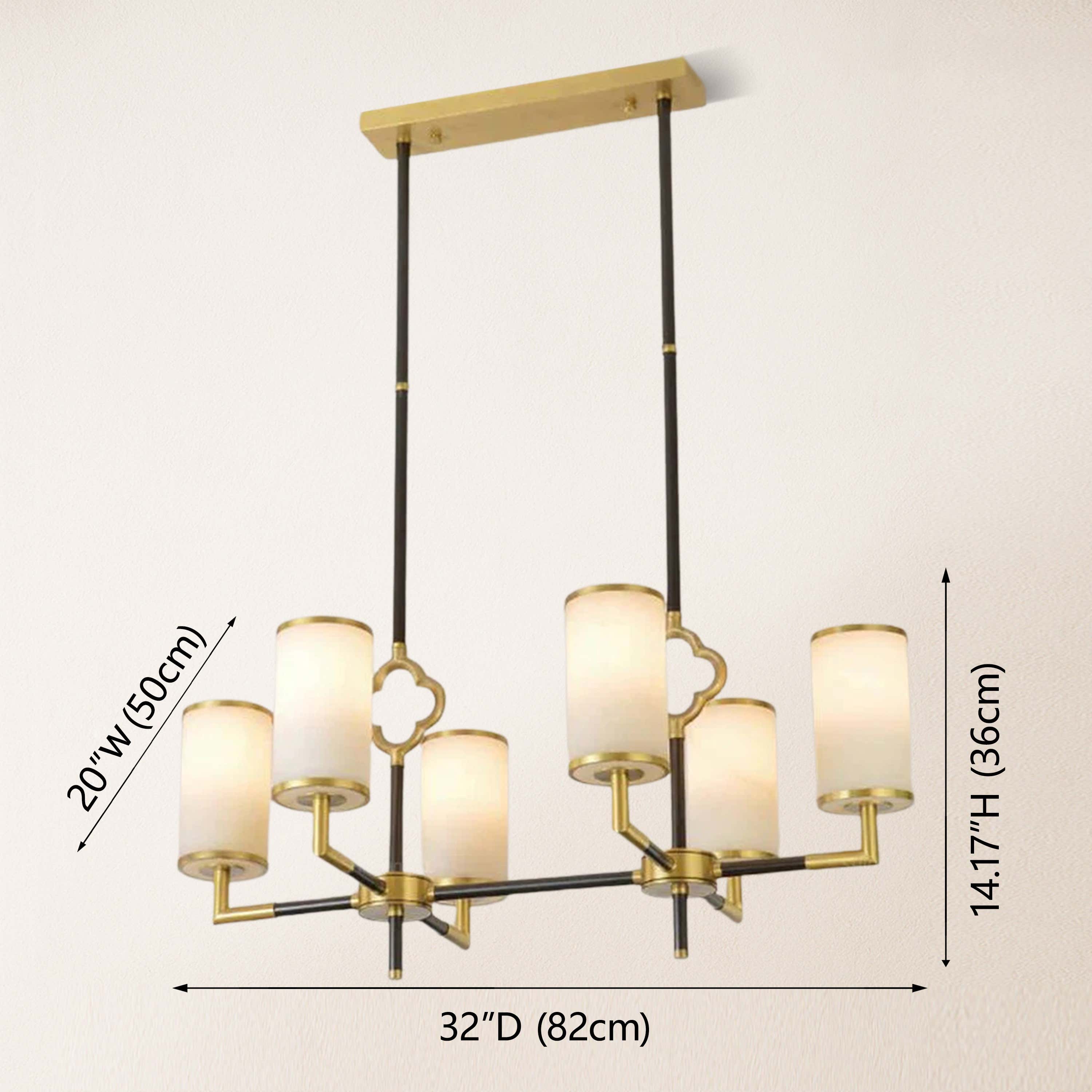 Moral Multi-layer Branda Alabaster Round chandelier 81cm L dimensions 1