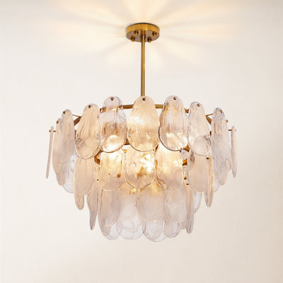 Elaris Glass Cloud Tiered Chandelier 60cm D