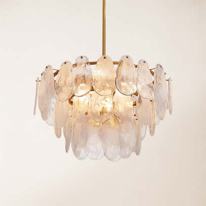 Elaris Glass Cloud Tiered Chandelier 60cm D