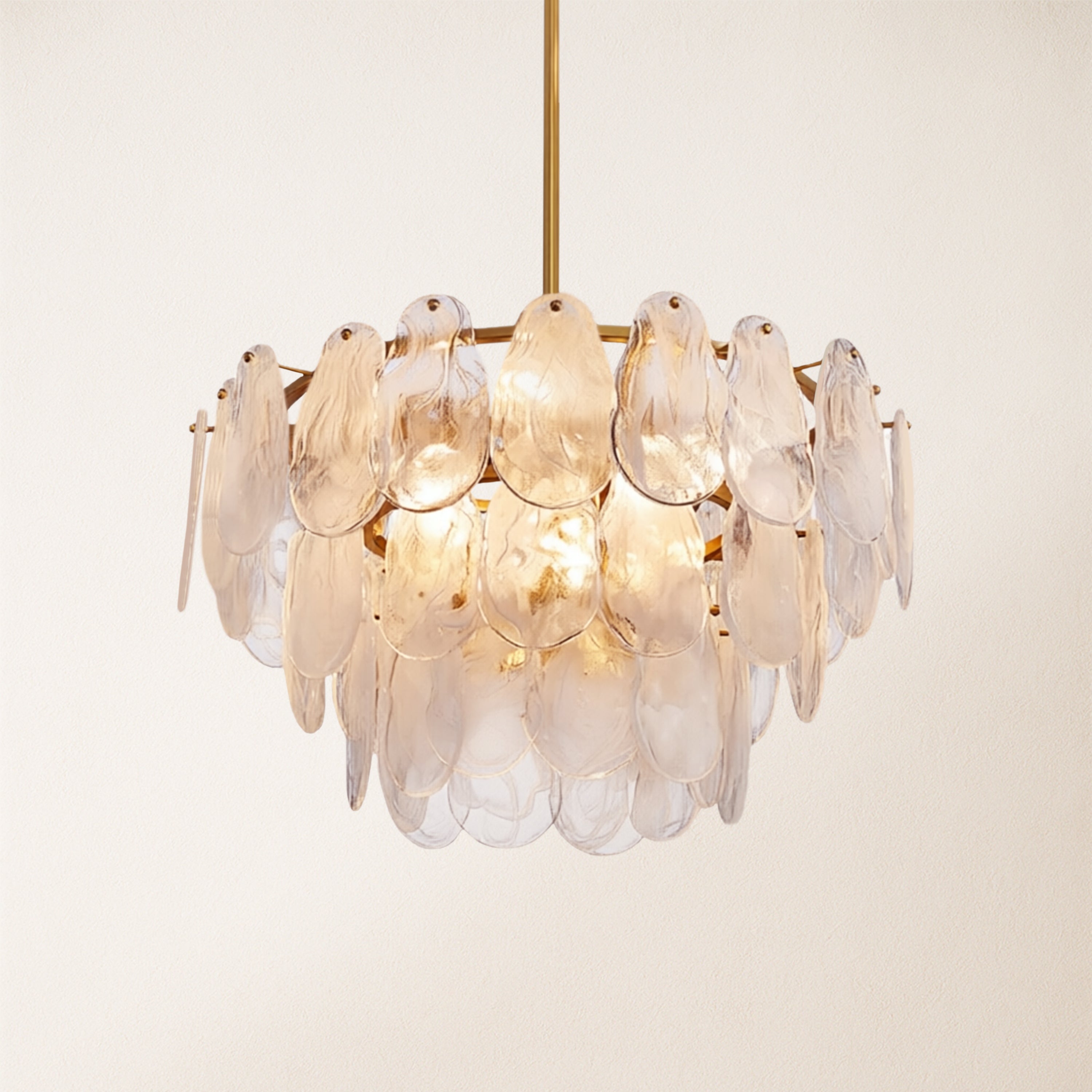 Elaris Glass Cloud Tiered Chandelier 60cm D