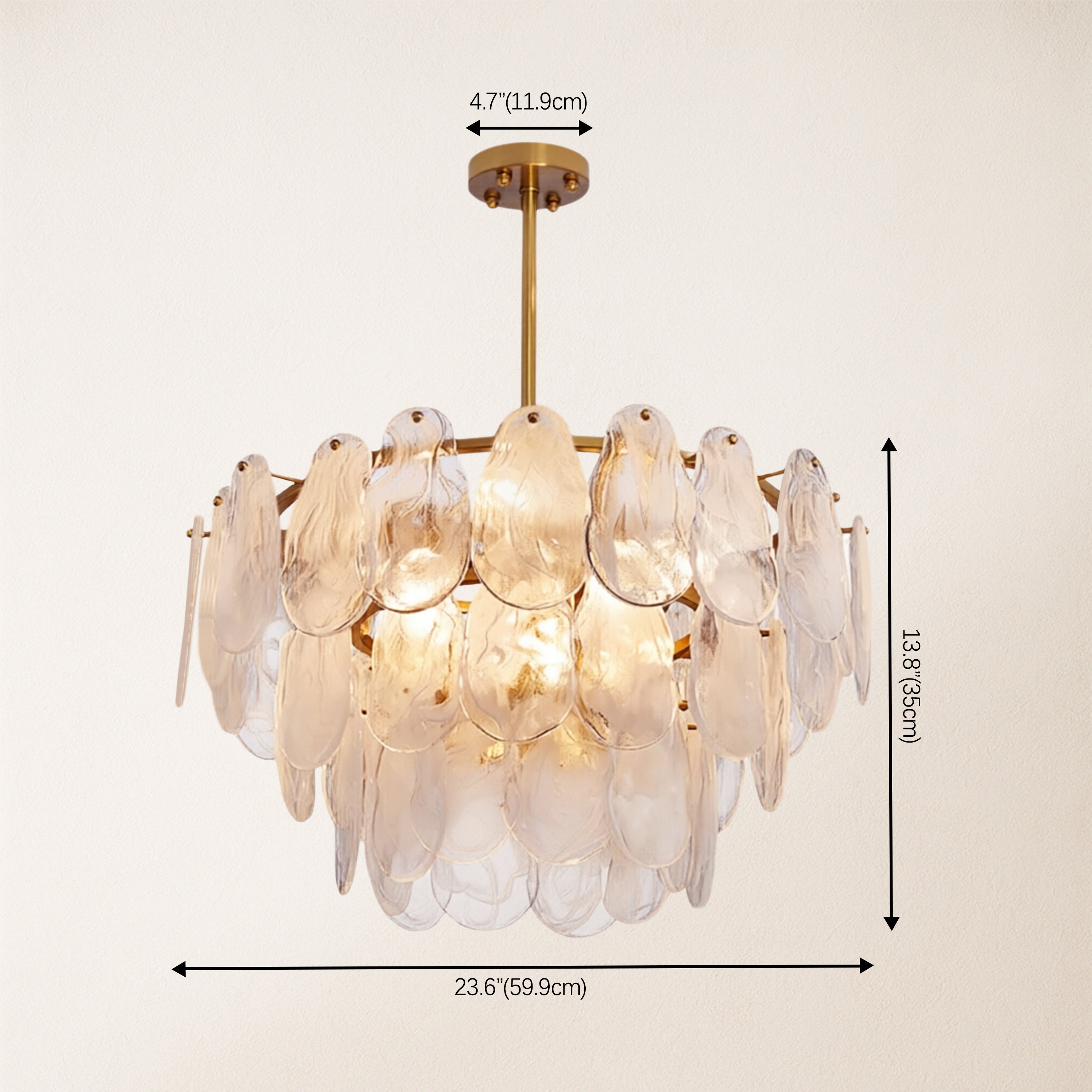 Elaris Glass Cloud Tiered Chandelier 60cm D